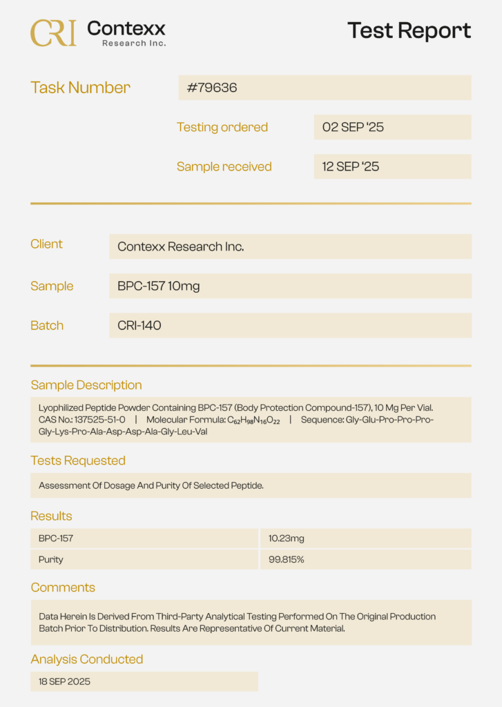 Contexx Research peptide vial